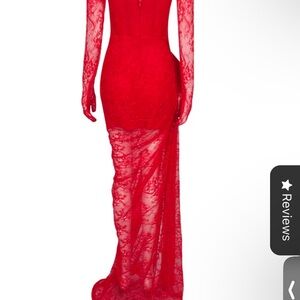 Elegant Red Lace Gown